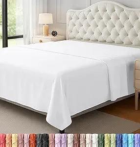 Soft Microfiber Fabric - Shrink Resistant Cream Bed Sheet