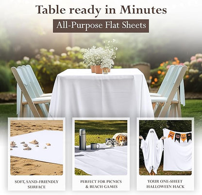 Soft Microfiber Fabric - Shrink Resistant Cream Bed Sheet